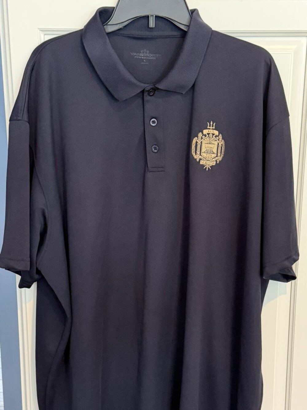 US Naval Academy Navy Blue Polo with Embroidered Crest by Vansport - Size 3X